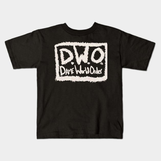 Dame World Order Kids T-Shirt by awesomeniemeier